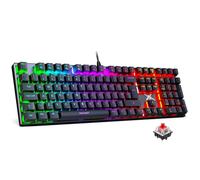 TECKNET Mechanical Gaming Keyboard - Red Switches Mechanical Keyboard with 109 Keys, 24 LED Lighting Modes, Fully Programmable Keys & Anti-Ghosting for Gaming, PC, Windows, Gamer, Office, UK Layout