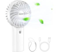TECKNET Mini Handheld Fan, Portable USB Fan with Rechargeable 5200mAh Power Bank Function Personal Electric Fan, 3 Adjustable speed Desk Fan for Home