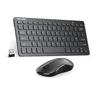TECKNET Mini Wireless Keyboard and Mouse Set, 2.4G Cordless USB Keyboard and Silent Mouse Comb with Nano USB Receiver, 12 Months Battery Life, 12 Multimedia Shortcuts for Computer, PC, Laptop, Android