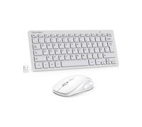 TECKNET Mini Wireless Keyboard and Mouse Set, 2.4G Cordless USB Keyboard and Silent Mouse Combo with Nano USB Receiver for Computer, PC, Laptop,
