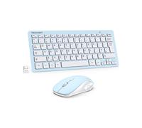 TECKNET Mini Wireless Keyboard and Mouse Set, 2.4G Cordless USB Keyboard and Silent Mouse Combo with Nano USB Receiver, 12 Multimedia Shortcuts for