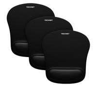 TECKNET Mouse Mat 3 Pack with Memory Foam Rest -Non-slip Rubber base- Special-Textured Water-Resistant Surface