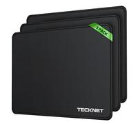 TECKNET Mouse Mat 3 Pack with Stitched Edges, 270x210x3mm Mousepad Gaming Mouse Pad Mat, Waterproof Mouse Mats with Non-Slip Rubber Base, Mouse Pads for Computers, Laptop, PC