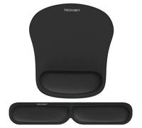 TECKNET Mouse Mat Keyboard Wrist Support Set, Mouse Pad Foldable Keyboard Wrist Rest, Ergonomic Mouse Mat Wrist Support with Comfortable Memory Foam,