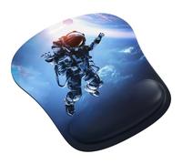 TECKNET Mouse Mat with Memory Foam Rest -Non-slip Rubber base- Special-Textured Water-Resistant Surface