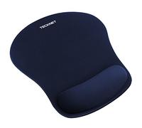 TECKNET Mouse Mat with Memory Foam Rest -Non-Slip Rubber Base- Special-Textured Water-Resistant Surface-Blue