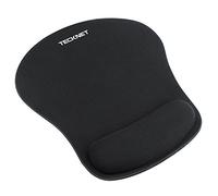 TECKNET Mouse Mat with Memory Foam Rest -Non-slip Rubber base- S, Black