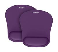 TECKNET Mouse Mat Wrist Support, 2 Pack Ergonomic Mouse Mat with Memory Foam, Mice Pad with Anti-slip Rubber Base, Waterproof Surface Mouse Pad for Computer, Laptop, Office, Home and Travel