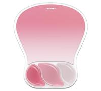 TECKNET Mouse Mat Wrist Support, Ergonomic Gel Mouse Mat, S-Shaped Water Proof Mouse Pad Wrist Rest, Non-Slip PU Base Computer Mouse Pad with Wrist Support for Home & Office Work, Pink