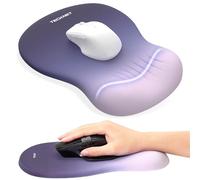 TECKNET Mouse Mat Wrist Support, Ergonomic Mouse Mat with Slow-rebound Memory Foam, Mouse Pad with Non-slip PU Base, Waterproof Computer Mousepad for Office, Home and Travel, Gradient Blue