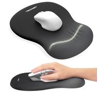TECKNET Mouse Mat Wrist Support, Ergonomic Mouse Mat with Slow-rebound Memory Foam, Mouse Pad with Non-slip PU Base, Waterproof Computer Mousepad for Office, Home and Travel, Gradient Black