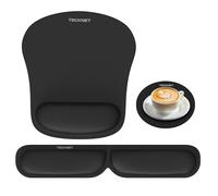 TECKNET 3-in-1 Mouse pad with Wrist Rest, Ergonomic Mouse Pad,Memory Foam Mouse Mat Wrist Support, Keyboard Wrist Rest with Anti-Skid Base,Mouse Mat Comfortable for Office, Gaming, Computer, and Desk