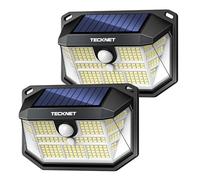 TECKNET Outdoor Solar Light 231 LED, 3 Modes Motion Sensor, Solar Powered Security Light 300° Wide Angle, IP65 Waterproof, Solar Wall Light for Front Door/Fence/Yard/Garage/Garden (2 Pack)