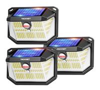 TECKNET Outdoor Solar Light 231 LED, 3 Modes Motion Sensor, Solar Powered Security Light 300° Wide Angle, IP65 Waterproof, Solar Wall Light for Front Door/Fence/Yard/Garage/Garden (3 Pack)