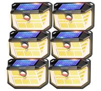 TECKNET Outdoor Solar Light 231 LED, 3 Modes Motion Sensor, Solar Powered Security Light 300° Wide Angle, IP65 Waterproof, Solar Wall Light for Front Door/Fence/Yard/Garage/Garden (6 Pack/Warm Light)