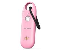 TECKNET Personal Safety Alarms For Women, Self Defense Keychain with SOS Strobe Light, Rechargeable Rape Alarm, Security Siren Self Defense with 130dB Volume, Panic Alarm for Women Kids Elders（Pink）