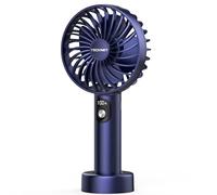 TECKNET Portable Handheld Fan, Rechargeable USB Hand Held Fan | Mini hand fan with LED Display, 3 Speed Battery Operated Detachable Base Cooling Desk fans for Home Office Bedroom Outdoor
