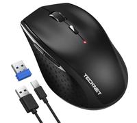 TECKNET PRO Rechargeable Wireless Mouse, 2.4GHz Computer Mouse, Black
