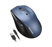 TECKNET PRO Rechargeable Wireless Mouse, 2.4GHz Computer Mouse, Blue