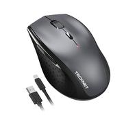 TECKNET PRO Rechargeable Wireless Mouse, 2.4GHz Computer Mouse, Grey