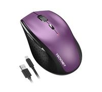 TECKNET PRO Rechargeable Wireless Mouse, 2.4GHz Computer Mouse, Purple