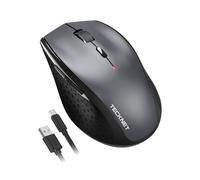 TECKNET PRO Rechargeable Wireless Mouse, 2.4GHz Computer Mouse with USB Nano Receiver, 6400 DPI Cordless Optical USB Mouse, 6 Adjustable Levels Silen