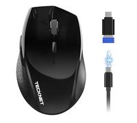TECKNET PRO Wireless Bluetooth Mouse, Rechargeable, Dual BT 5.0 + 2.4GHz