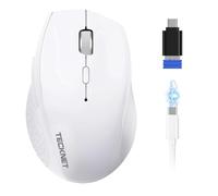 TECKNET PRO Wireless Bluetooth Mouse, Rechargeable, Dual BT 5.0 + 2.4GHz