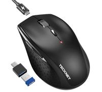 TECKNET PRO Wireless Mouse Jiggler, Rechargeable 6400 DPI Adjustable, Black