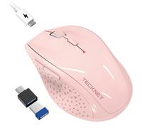 TECKNET PRO Wireless Mouse Jiggler, Rechargeable 6400 DPI Adjustable, Pink