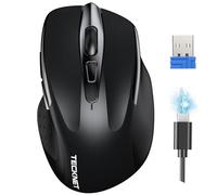 TECKNET Rechargeable wireless mouse, Wireless Computer Mouse, Adjustable 4800DPI Mouse, Silent Ergonomic Wireless Mouse for Laptop PC Computer, Windows Mac OS,6 Buttons