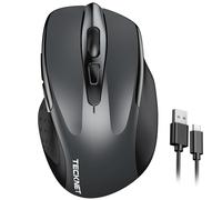 TECKNET Rechargeable wireless mouse, Wireless Computer Mouse, Adjustable 4800DPI Mouse, Silent Ergonomic Wireless Mouse for Laptop PC Computer,