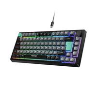 TECKNET RGB Gaming Keyboard, 83 Keys Wired Keyboard with Volumn Knob, 75% Pecent USB Keyboards with 26 Keys Anti-Ghosting, Compact Silent Keyboard,Computer Keyboard IP32 Water&Dust Resistant for Gamer