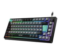 TECKNET RGB Gaming Keyboard, 83 Keys Wired Keyboard with Volumn Knob, 75% Pecent USB Keyboards with 26 Keys Anti-Ghosting, Compact Silent Keyboard,Co