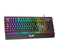 TECKNET RGB Gaming Keyboard with Volume Knob, 15-Zone RGB Backlit (Black) | 105 Keys UK Layout, All-Metal Panel, 25 Anti-ghosting Keys, IP32 Water Resistant, Quiet Typing