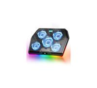 TECKNET RGB Gaming Laptop Cooling Pad with 5 Quiet Fans, 15 Lighting Modes, USB Powered, 3-Height Stand, Fits 12-19-Inch Laptops