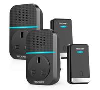 TECKNET Self-Powered Wireless Doorbell Kit (2 Buttons & 2 Receivers),Black