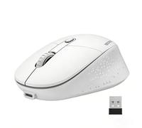 TECKNET Silent Wireless Mouse, Cordless Bluetooth Mice with USB Receiver(BT 3.0/5.0+2.4G), 3 Adjustable DPI levels, Ergonomic Rechargeable Wired Mouse compatible with PC Computer, Laptop, White