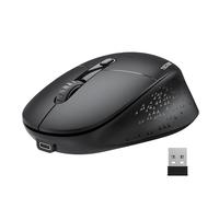TECKNET Silent Wireless Mouse, Cordless Bluetooth Mice with USB Receiver(BT 3.0/5.0+2.4G), 3 Adjustable DPI levels, Ergonomic Rechargeable Wired Mouse compatible with PC Computer, Laptop, Black