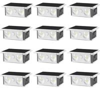 TECKNET Solar Fence Lights, 12 Pack Up-Down Lighting Solar Lights Outdoor Garden, RGB 8 Colors Solar Powered Wall Lights IP66 Waterproof for Outside, Yard, Patio, Backyard