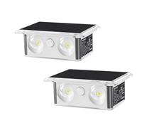 TECKNET Solar Fence Lights, 2 Pack Up-Down Lighting Solar Lights Outdoor Garden, RGB 8 Changing Colors Solar Powered Wall Lights IP66 Waterproof for Outside, Yard, Patio, Backyard