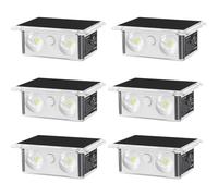 TECKNET Solar Fence Lights, 6 Pack Up-Down Lighting Solar Lights Outdoor Garden, Warm White & RGB 8 Colors, Solar Powered Wall Lights IP66 Waterproof