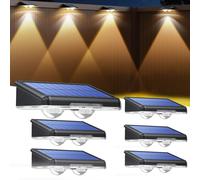 TECKNET Solar Fence Lights Outdoor Garden, 6 Pack Solar Wall Lights Outdoor IP65 Waterproof, Bright Solar Powered Garden Fence Lights 3 Color Modes f