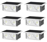 TECKNET Solar Fence Lights, 6 Pack Up-Down Lighting Solar Lights Outdoor Garden, Warm White & RGB 8 Colors, Solar Powered Wall Lights IP66 Waterproof for Outside, Yard, Patio, Backyard