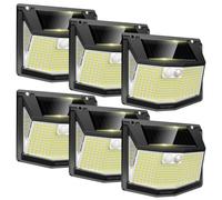 TECKNET Solar Lights Outdoor Garden, 248 LED Motion Sensor Lights, 3 Lighting Modes Outdoor Wall Lights, 300° Wide Angle, IP66 Waterproof, Solar Wall Lights for Yard Garage Garden Fence Door (6 Pack)