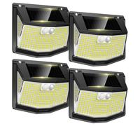 TECKNET Solar Motion Sensor Lights Outdoor, 248 LED Bright Garden Wall Lights, 3 Lighting Modes, 300 Wide Angle, IP66 Waterproof, Easy to Install Se