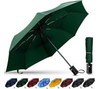 Tecknet Techrise Compact Windproof Auto Umbrella: One-Button Open/close, Folding, Lightweight & Portable For Travel/golf In Green.