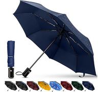 Tecknet Techrise Compact Windproof Auto Umbrella: One-Button Open/close, Folding, Lightweight & Portable For Travel/golf In Blue.