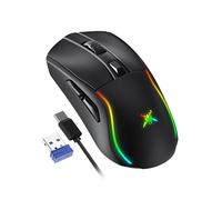 TECKNET Tri-Mode Wireless Gaming Mouse, 24000 DPI Bluetooth 5.0/2.4G/USB-C Rechargeable Ergonomic Bluetooth Gaming Mouse with 6 Programmable Buttons, 1000Hz Polling Rate for Laptop/PC/Mac Gamer
