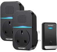 Tecknet Twin Self-Powered Wireless Doorbell, Ip65 Waterproof, Plug-In, 400M Range, 60 Chimes